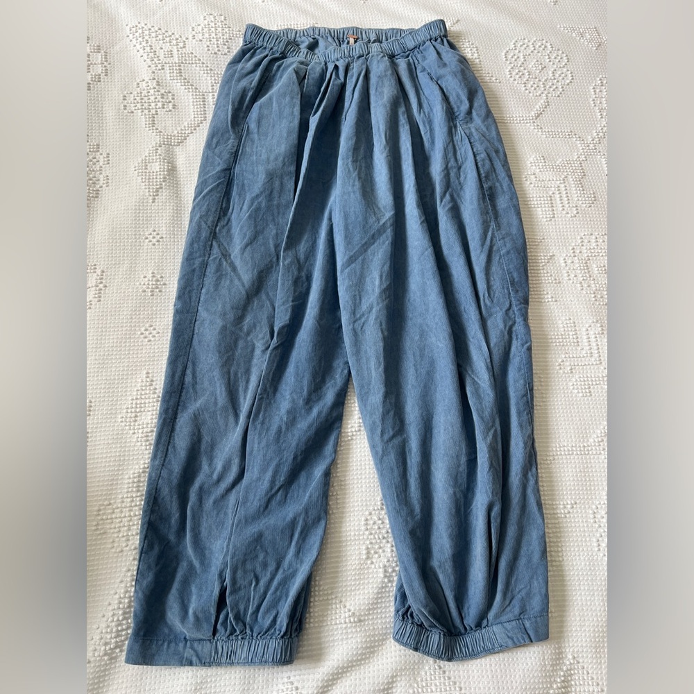 Free People Blue Wide Leg Pants